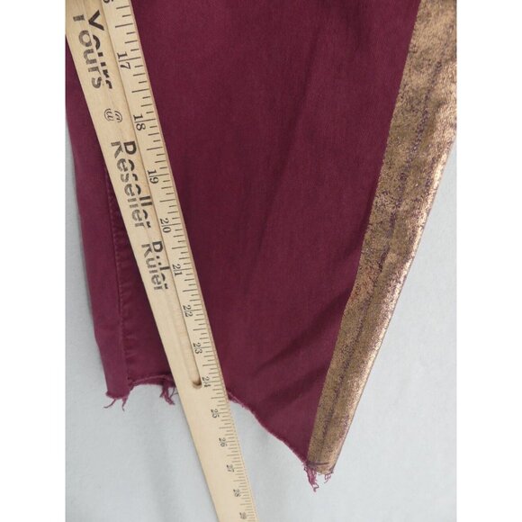 MOTHER 29 Pants The Shaker Prep Fray Killing Time Rose Gold Ankle Merlot NWT - Picture 6 of 10